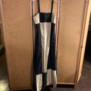 Chic JESSICA McCLINTOCK Vintage Colorblock Dress  w boning